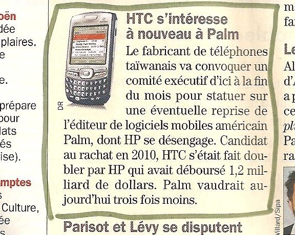 HTC fera t il revivre PALM ?