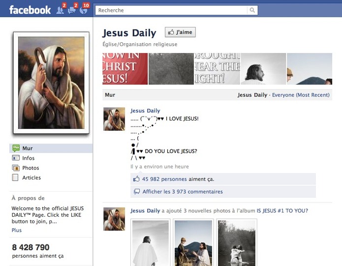 Jesus fait un carton sur Facebook