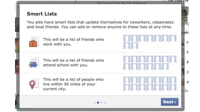 Facebook s'inspire de Google Plus en testant les Smart Listes