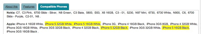 L'iPhone 5 sera uniquement disponible en 16Go et 32Go en noir et en blanc
