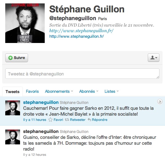 Stephane Guillon sur Twitter - Chronique en 140 caractères