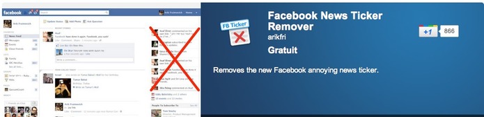 Comment supprimer Facebook Ticker
