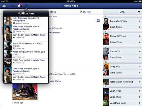 Facebook pour iPad en approche finale