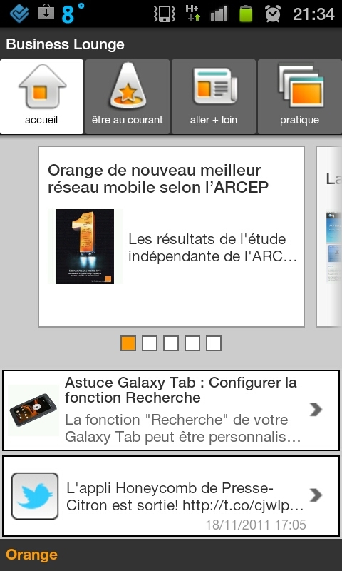 Orange lance son application Business Lounge sur iPhone et Android