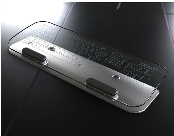 Un clavier et souris Multi Touch en verre - Ouahhh