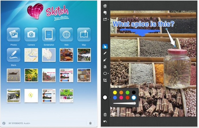 Skitch pour iPad - Annoter une image c'est simple comme Evernote