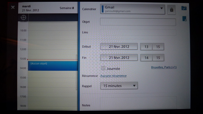 Blackberry Tablet OS 2.0 - Mail, Contact et Agenda au rendez vous