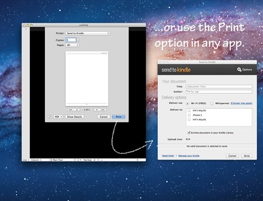 L'application Send To Kindle est disponible pour Mac