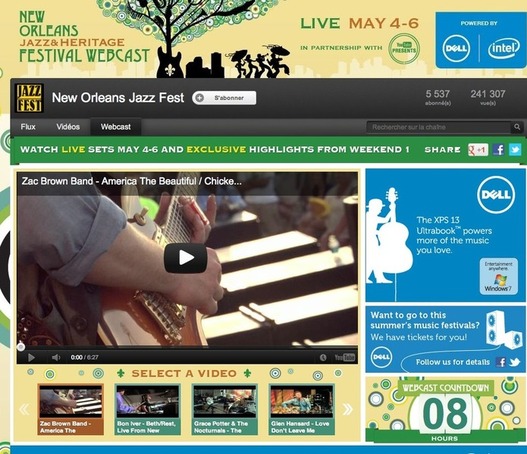 Festival New Orleans Jazz en Live sur Youtube