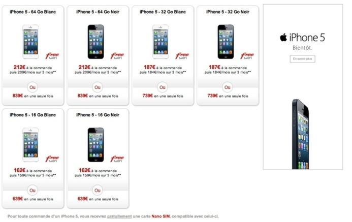 Free Mobile propose l'iPhone 5