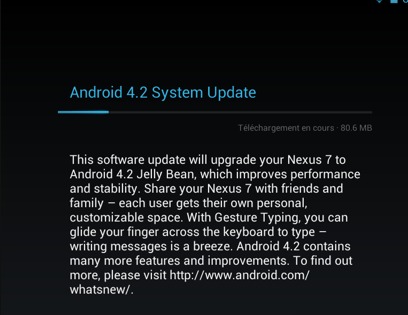 Android 4.2 disponible pour Galaxy Nexus et Nexus 7