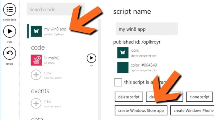 Créez des applications pour WP8 et Windows 8 directement en ligne