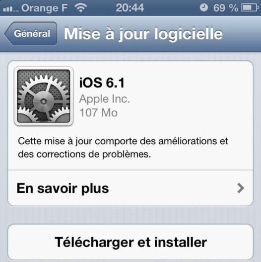 iOS 6.1 est disponible pour iPhone, iPad et iPod Touch