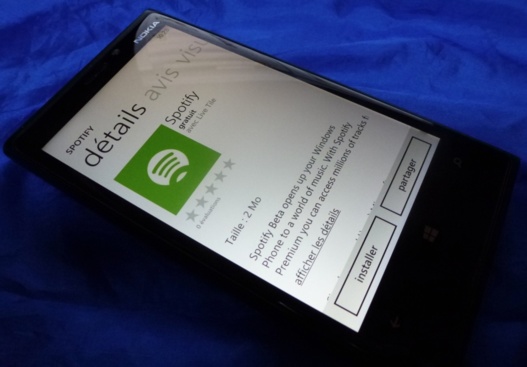 Spotify est disponible sur Windows Phone 8