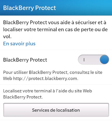 Activer Blackberry Protect sur Blackberry 10