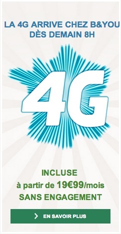 La 4G arrive chez B&YOU La 4G arrive chez B&YOU
