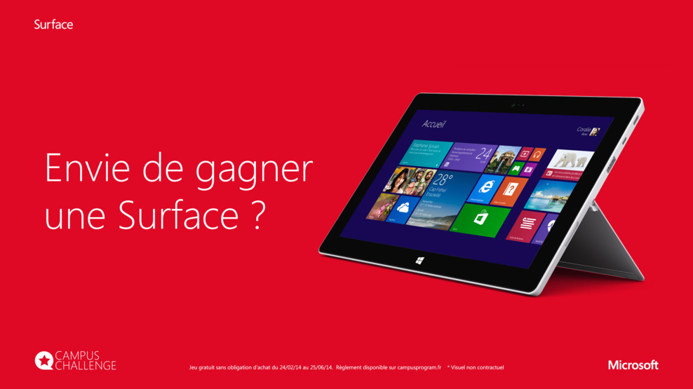 Microsoft Campus Challenge - Une Surface 2 offerte ça vous intéresse ? Microsoft Campus Challenge - Une Surface 2 offerte ça vous intéresse ?
