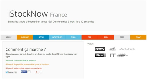 Consulter la disponibilité de l'iPhone 6 et iPhone 6 Plus sur un seul site c'est possible Consulter la disponibilité de l'iPhone 6 et iPhone 6 Plus sur un seul site c'est possible