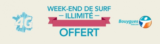 1 an de 4G Bouygues Telecom - Data illimitée en 4G pour le weekend du 4 octobre 1 an de 4G Bouygues Telecom - Data illimitée en 4G pour le weekend du 4 octobre