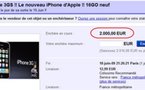 iPhone 3GS - 2000 € sur eBay !!! N'importe quoi