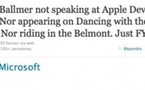 Steve Ballmer ne sera pas présent à la Keynote Apple WWDC 2010
