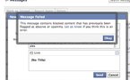 Facebook bloque certains messages privés