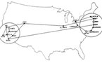 La carte de Arpanet en 1972, les débuts d'Internet