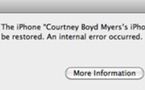 Internal Error Occurred - Installation iOS 5 impossible (pas de panique)